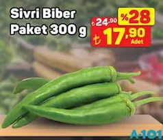 SİVRİ BİBER PAKET 300 G fiyat ve kampanya bilgisi